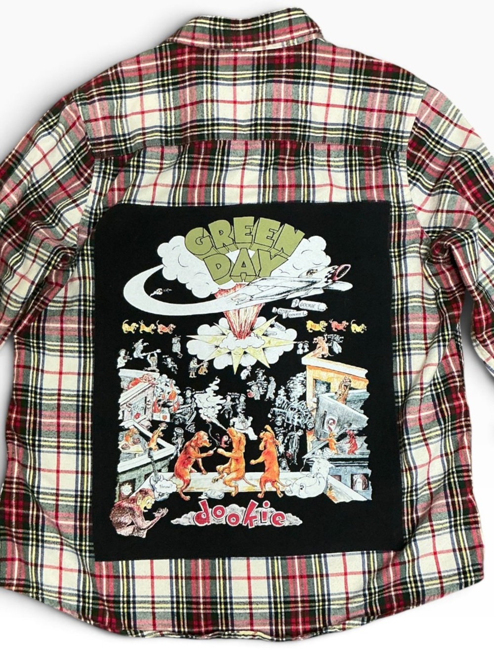 GREEN DAY Upcycled Flannel Shirt Band Graphic Unique Music Festival